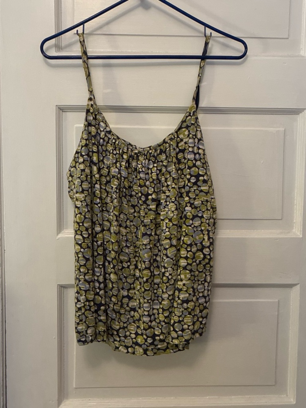 New York & Company Olive, Black and White Dot Print Spaghetti Strap Cami